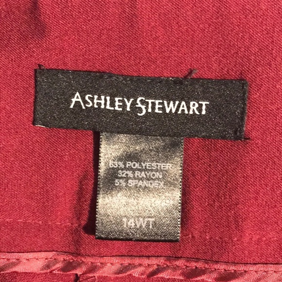 Ashley Stewart Burgundy Straight Leg Pants SZ 14 T - Picture 7 of 8
